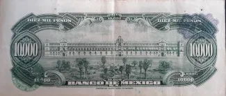 Mexico 10.000 Pesos, 1943-1978 reverse