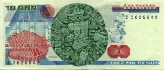 Mexico 10.000 Pesos, 1981-1983 reverse