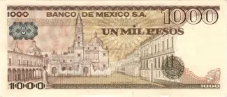 Mexico 1.000 Pesos, 1981-1982 reverse
