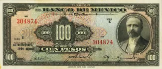 Mexico 100 Pesos, 1936 image
