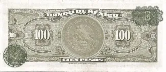 Mexico 100 Pesos, 1945 reverse