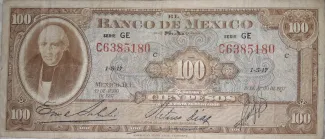 Mexico 100 Pesos, 1961 image