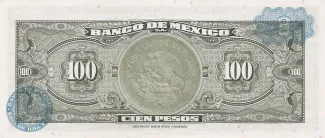 Mexico 100 Pesos, 1961-1973 reverse