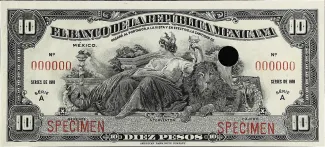 Mexico 10 Pesos, 1918 P-12 obverse