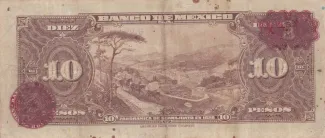 Mexico 10 Pesos, 1937-1945 reverse