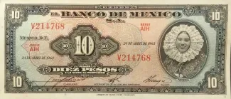 Mexico 10 Pesos, 1967 image