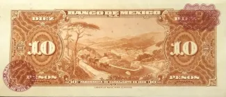 Mexico 10 Pesos, 1954-1967 reverse