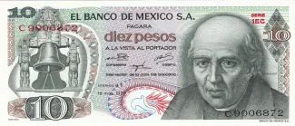 Mexico 10 Pesos, 1977 image