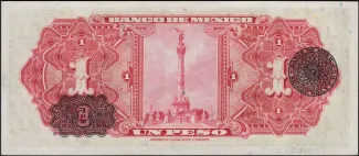 Mexico 1 Peso, 1943 reverse