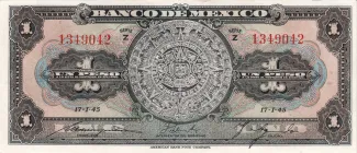 Mexico 1 Peso, 1954 image