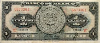 Mexico 1 Peso, 1954 image