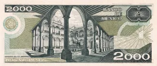 Mexico 2.000 Pesos, 1985-1989 reverse