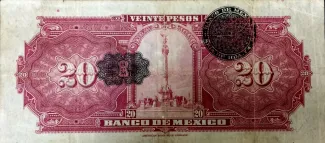 Mexico 20 Pesos, 1925-1934 (1925-1936) reverse