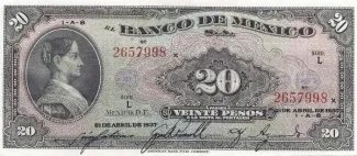Mexico 20 Pesos, 1937 image