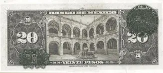 Mexico 20 Pesos, 1937 reverse