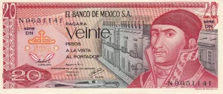 Mexico 20 Pesos, 1977 image