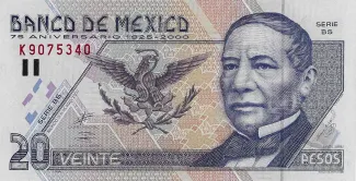 Mexico 20 Pesos, 2000 P-111 obverse