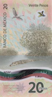 Mexico 20 Pesos, 2021-2023 reverse
