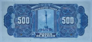 Mexico 500 Pesos, 1925-1934 reverse