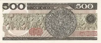 Mexico 500 Pesos, 1983-1984 reverse