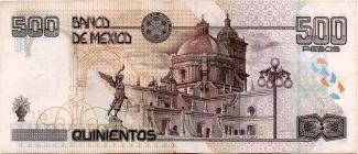 Mexico 500 Pesos, 2000-2008 reverse