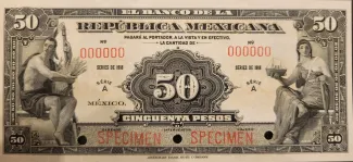 Mexico 50 Pesos, 1918 P-14 obverse