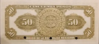 Mexico 50 Pesos, 1918 P-14 reverse