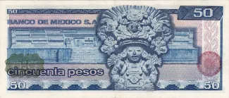 Mexico 50 Pesos, 1973-1978 reverse