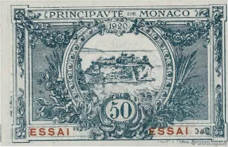 Monaco 50 Centimes, 1920 P-136 reverse