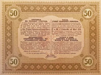 Montenegro 50 Perpera, 1917 reverse