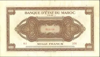 Morocco 1.000 Francs, 1944 image