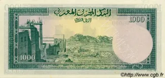 Morocco 1,000 Francs, 1951 P-46 reverse