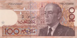 Morocco 100 Dirhams, 1407 obverse