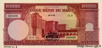 Morocco 5,000 Francs, 1951 P-48 obverse