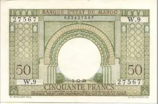 Morocco 50 Francs, 1949 image