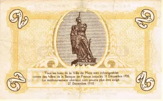 Moselle, Department of 2 Francs, 1918 reverse