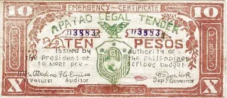 Mountain Province 10 Pesos, 1942 obverse
