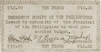 Mountain Province 10 Pesos, 1943 obverse