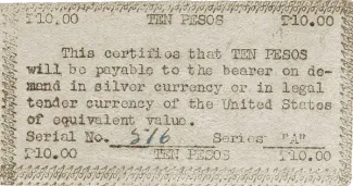 Mountain Province 10 Pesos, 1943 reverse