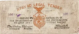Mountain Province 1 Pesos, 1942 obverse