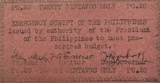 Mountain Province 20 Centavos, 1943 obverse