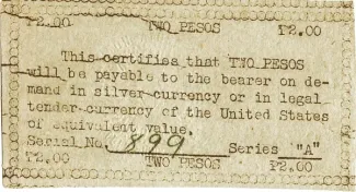 Mountain Province 2 Pesos, 1943 reverse
