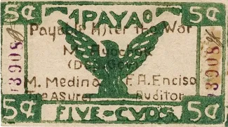 Mountain Province 5 Centavos, 1942 obverse