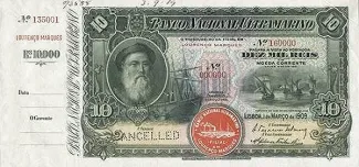 Mozambique 10.000 Réis, 1909 obverse