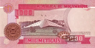 Mozambique 1.000 Meticais, 1991 reverse