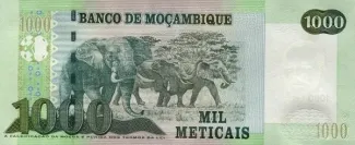 Mozambique 1.000 Meticais, 2011-2017 reverse