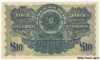 Mozambique 10 Libras, 1921 reverse
