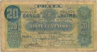 Mozambique 20 Centavos, 1919 obverse
