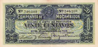Mozambique 20 Centavos, 1933 obverse