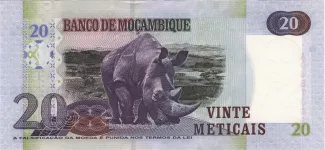 Mozambique 20 Meticais, 2006 reverse